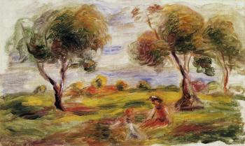 Pierre Auguste Renoir : Landscape with Figures at Cagnes
